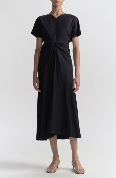 Rem Gathered Waist Midi Dress