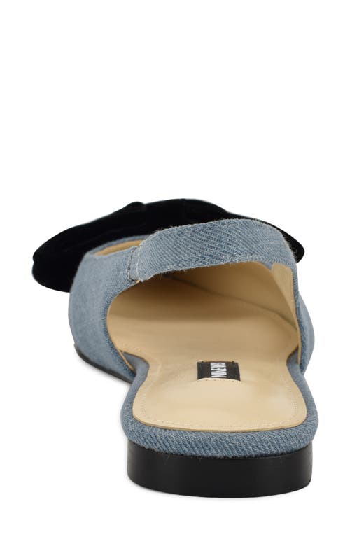Shop Nine West Junnie Pointed Toe Slingback Flat In Medium Blue