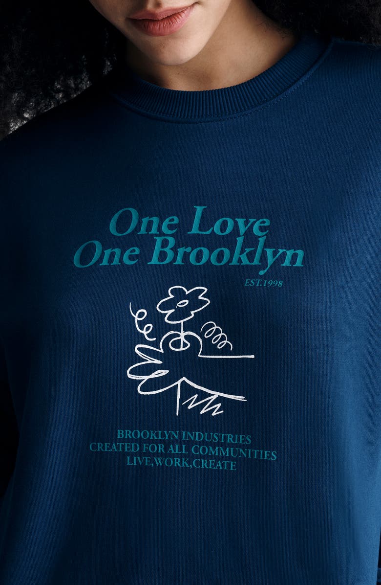 Brooklyn Industries Graphic Sweatshirt, Alternate, color, Navy Peony