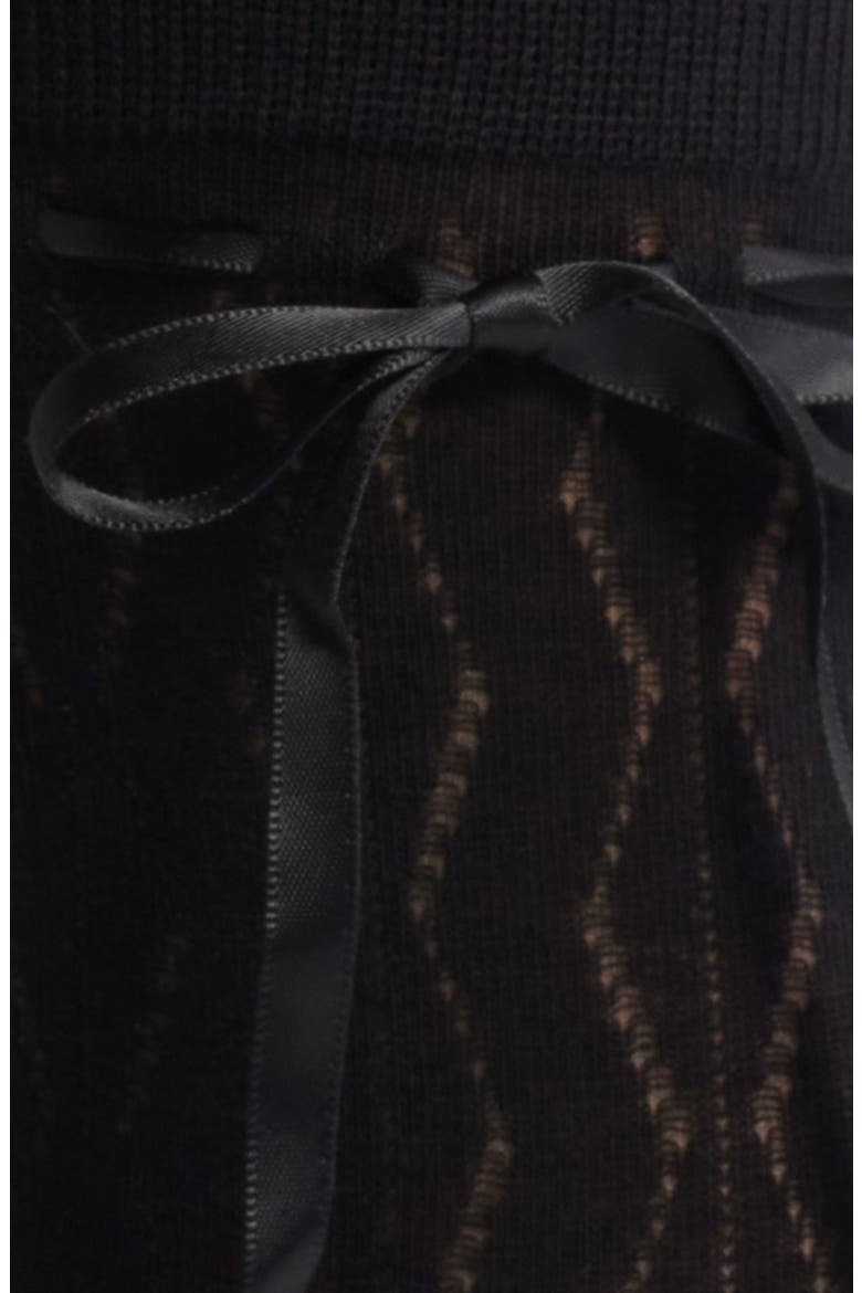 Bellabow Satin Robbon Crew Socks, Alternate, color, BLACK