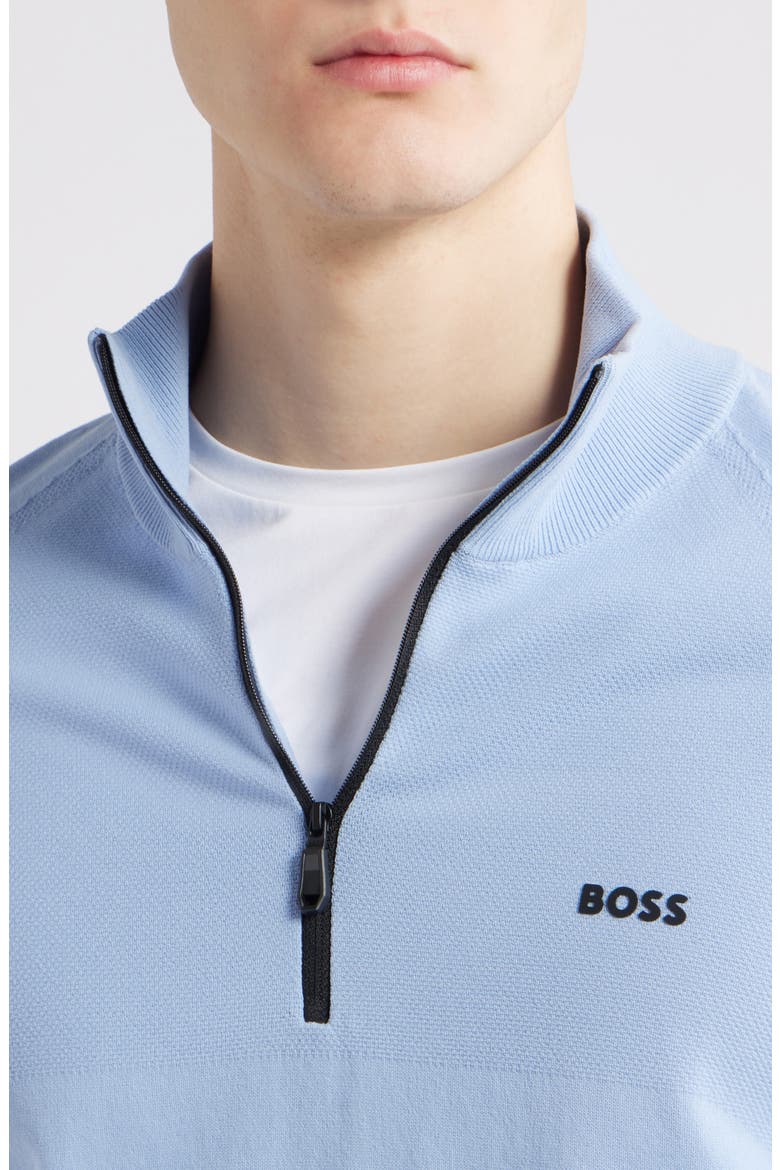Seamless Tech Quarter Zip Stretch Sweatshirt, Alternate, color, OPEN BLUE