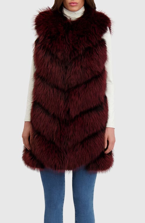 Lyla Grant Fur-free Fox (faux Fur) Vest In Red
