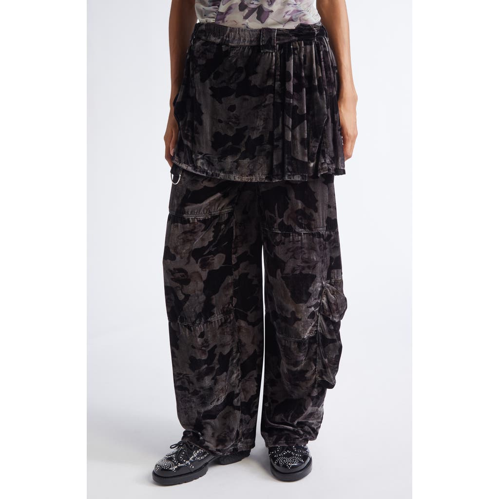 Collina Strada Lawn Plaid Skirt Overlay Cargo Pants In Animal Print