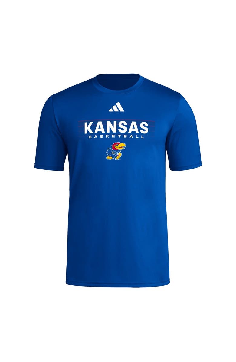 adidas Men's adidas Royal Kansas Jayhawks Locker On-Court In The Fade Pregame AEROREADY T-Shirt, Alternate, color, Royal