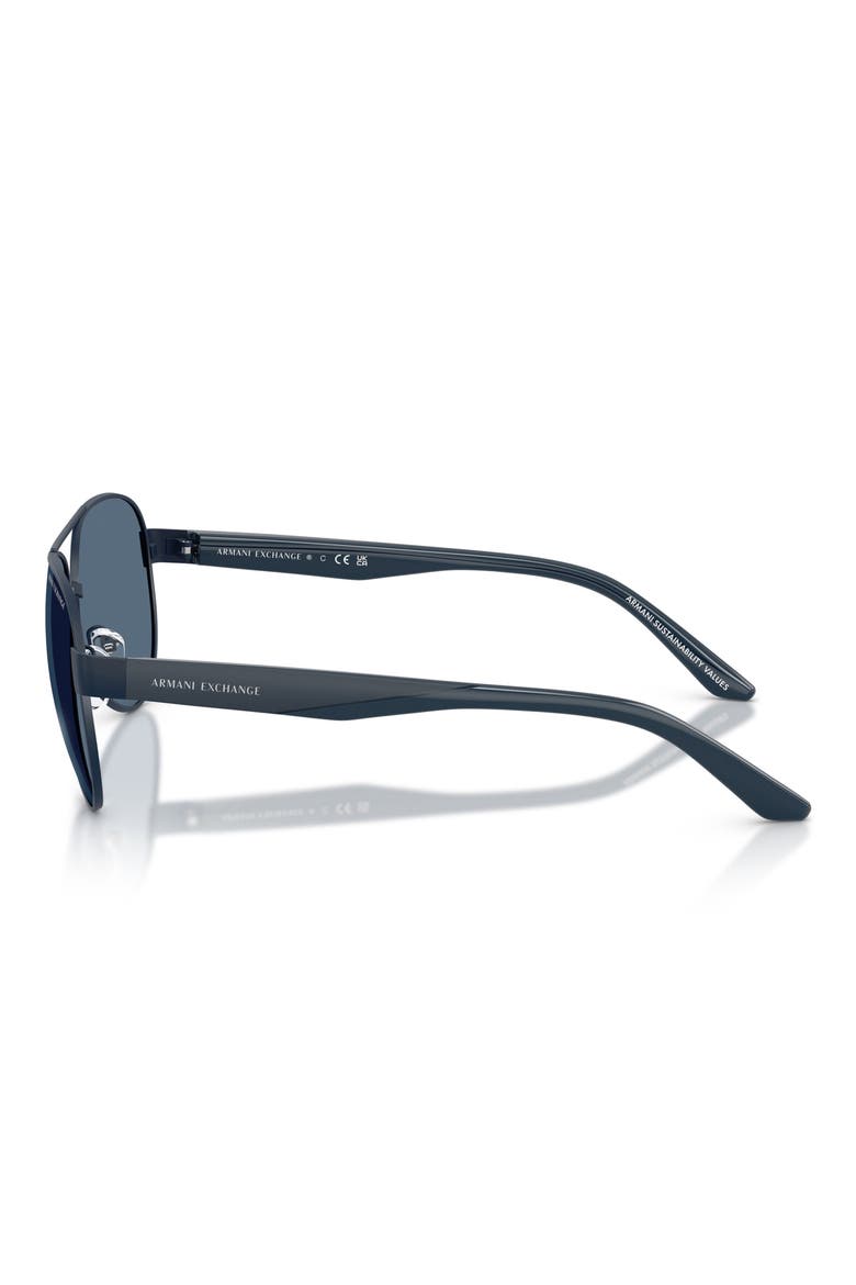 59mm Pilot Sunglasses, Alternate, color, MATTE BLUE / DARK BLUE