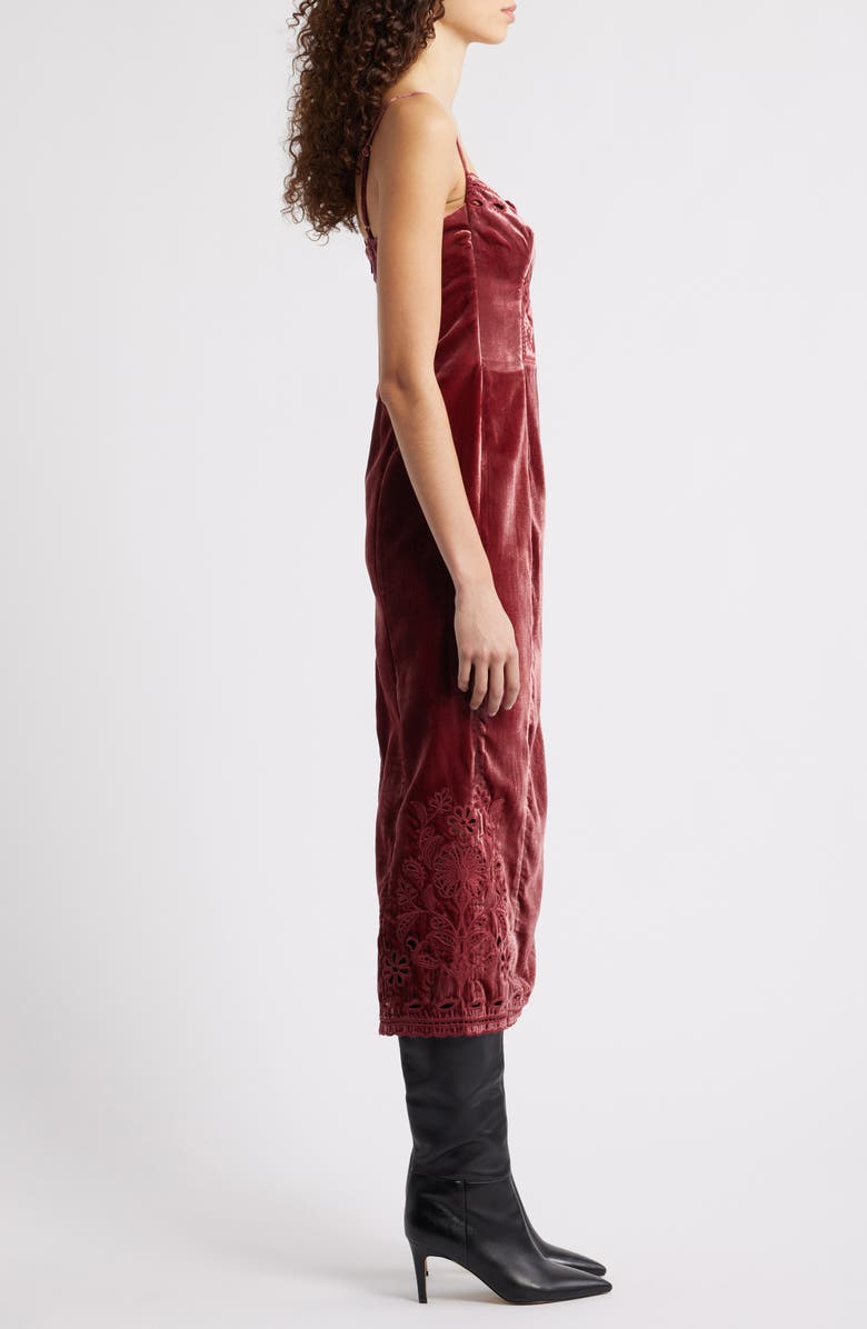FARM Rio Burgundy Floral Cut Out Party Dress, Alternate, color, Burgundy