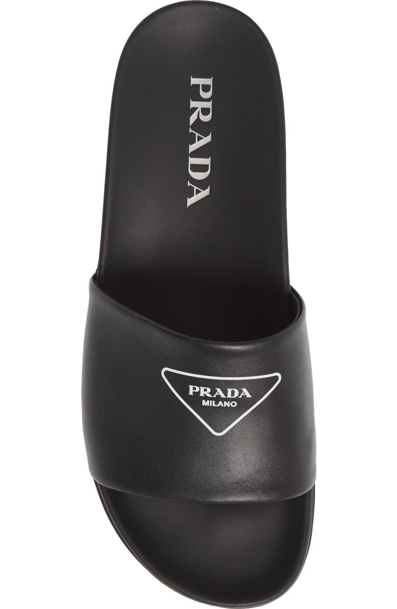 Prada Logo Slide Sandal, Alternate, color,