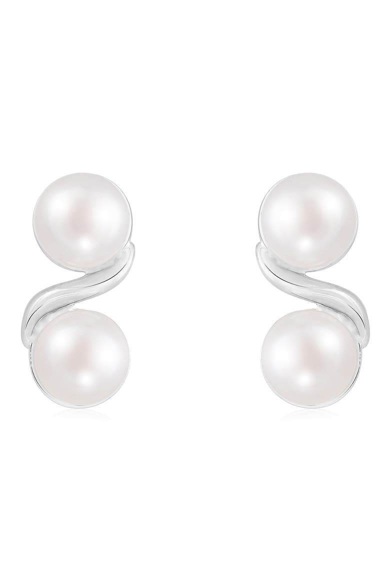 Freshwater Pearl Stud Earrings, Main, color, WHITE