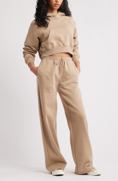 Bp. Wide Leg Fleece Pants In Neutral