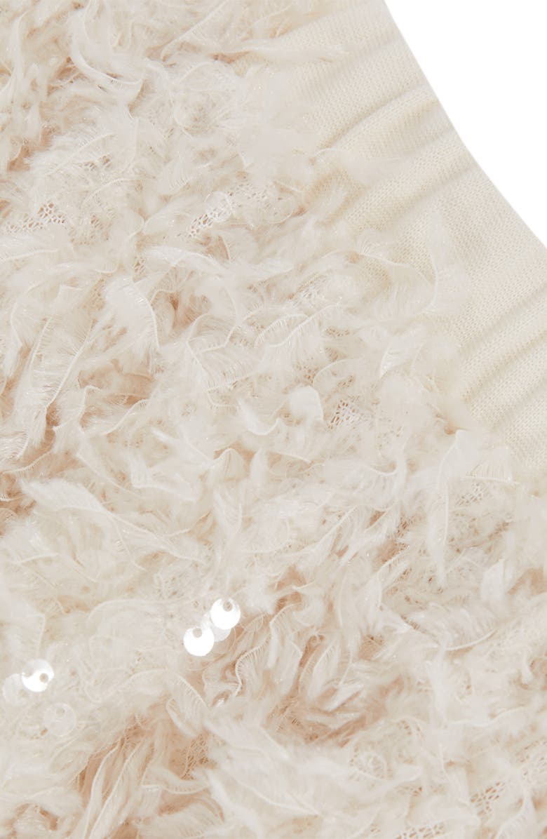 Reiss Kids' Roxy Sequin Fringe Sweater, Alternate, color, Ivory