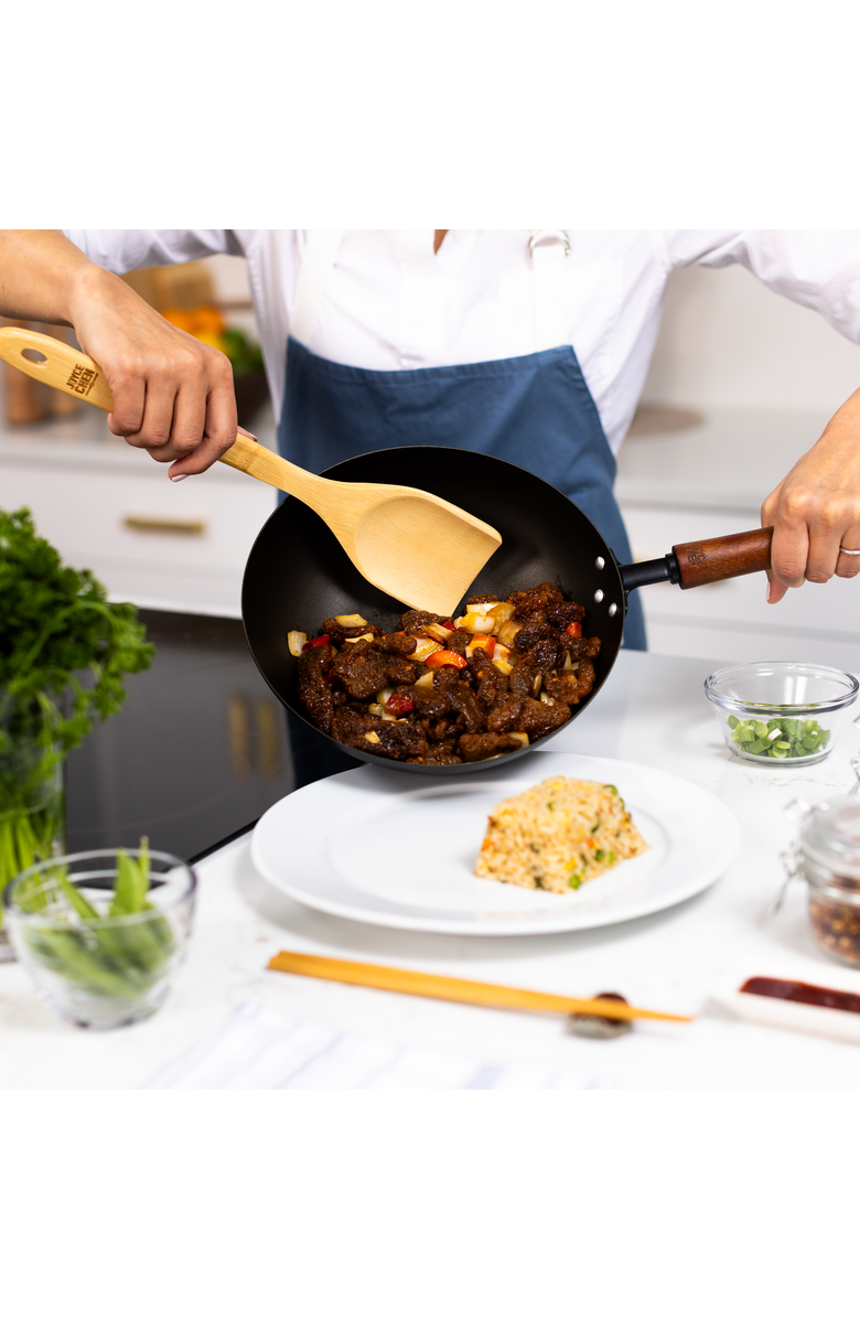 JOYCE CHEN Carbon Steel Preseasoned Stir Fry Pan, Alternate, color, Black