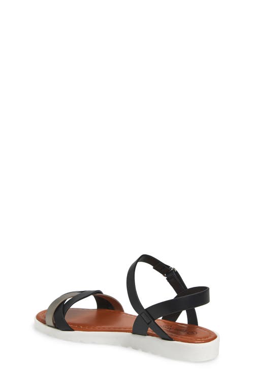 Extreme By Eddie Marc Kids' Metallic Strap Sandal In Black