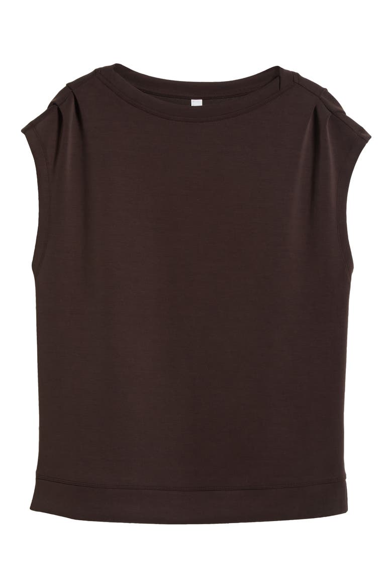 Soft Luxe Knit Gathered Shoulder Top, Alternate, color, BROWN MOLE'
