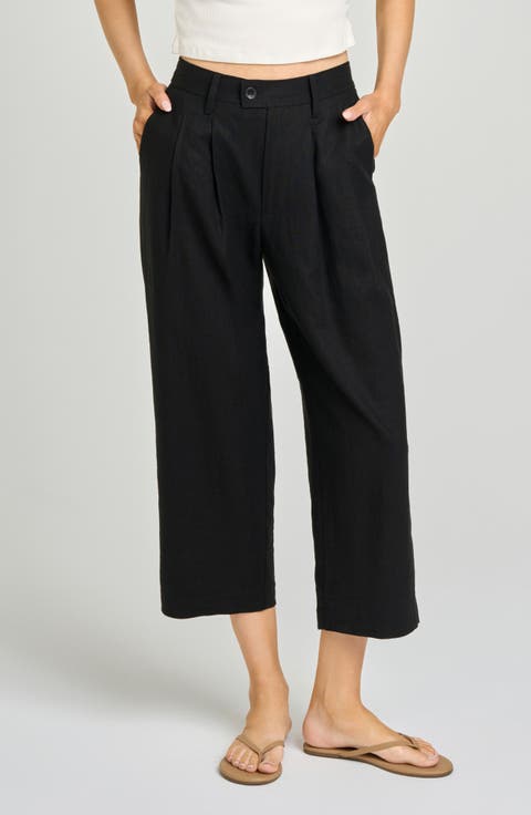 Stevie Linen Blend Crop Pants