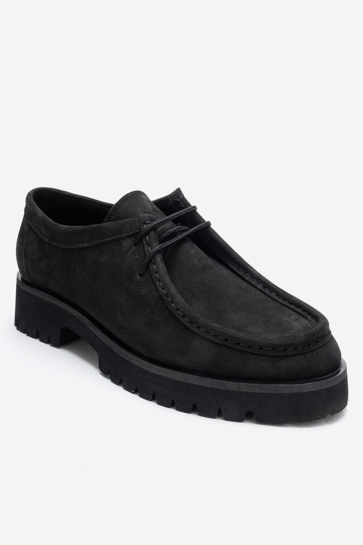 Talia Leather Lace Up Loafer, Alternate, color, Black Nubuck