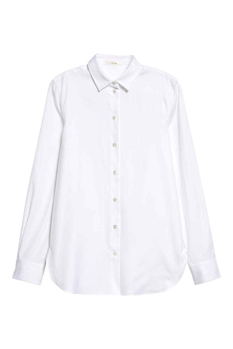 Teti Cotton Button-Up Shirt, Alternate, color, WHITE