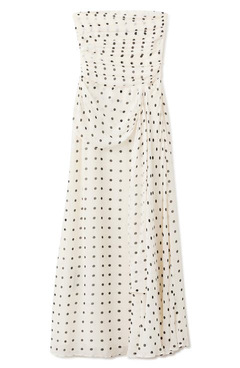 Ruched Strapless Maxi Dress