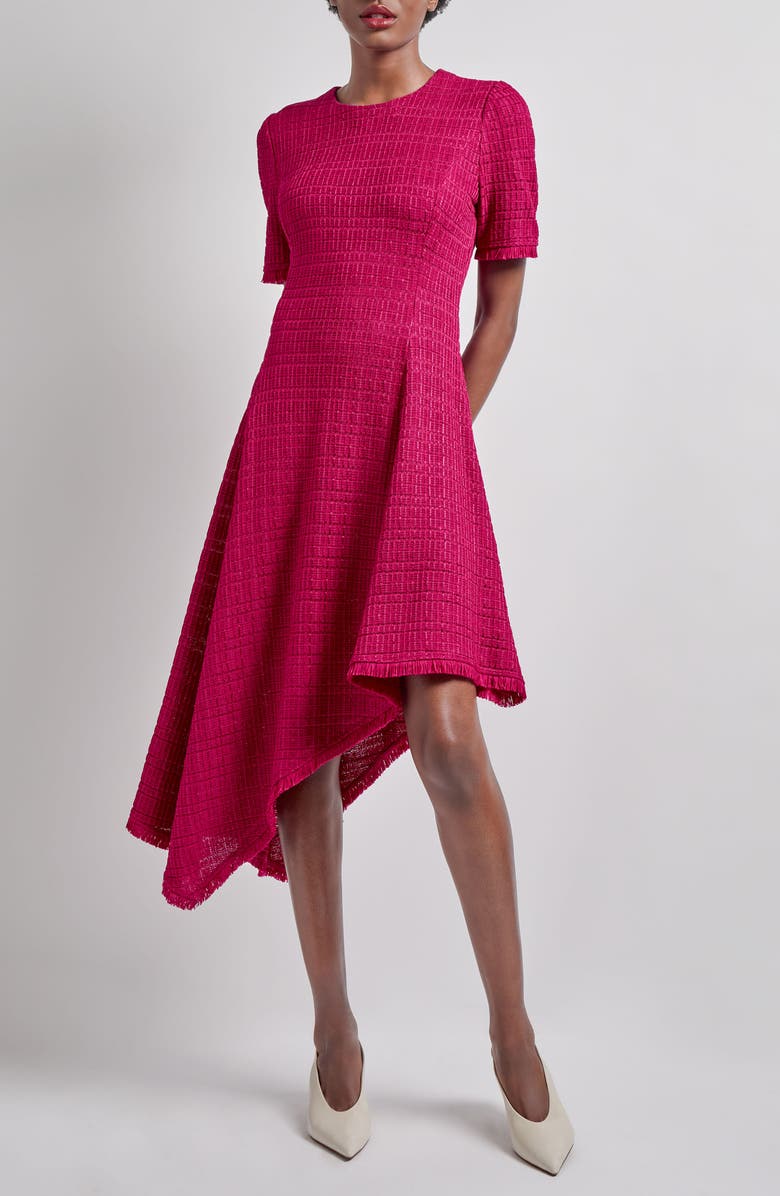 Misook Tonal Textured Fit & Flare Cocktail Dress, Main, color, 