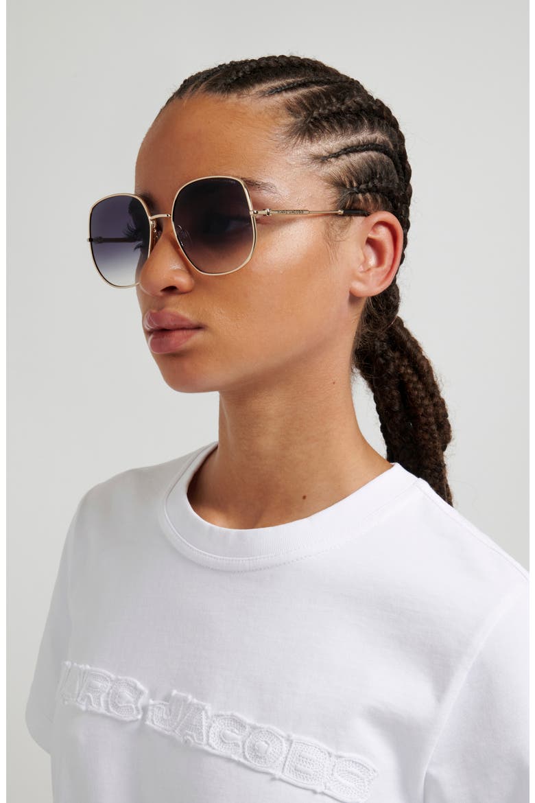 59mm Gradient Square Sunglasses, Alternate, color, GOLD BLACK/ DARK GREY