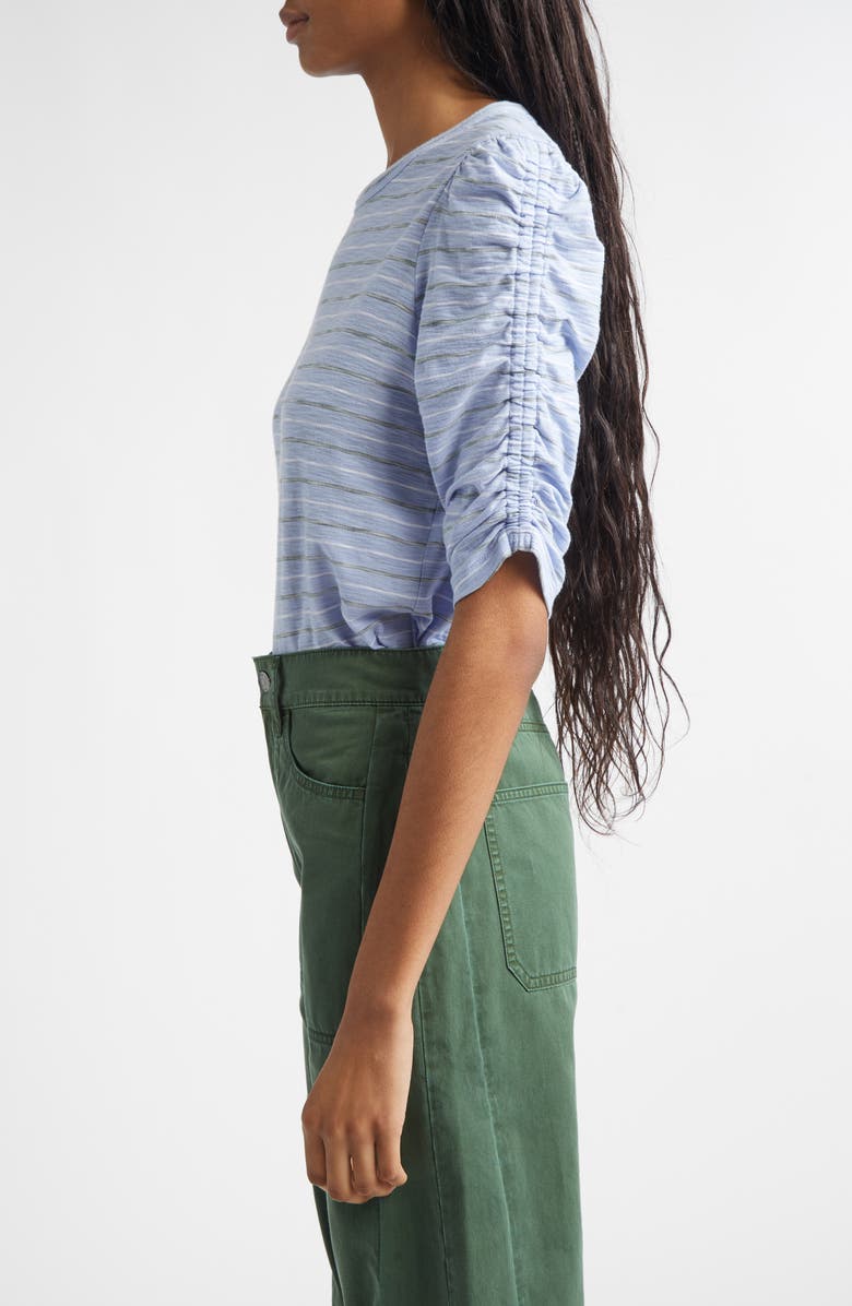 Veronica Beard Waldorf Puff Sleeve T-Shirt, Alternate, color, Ice Blue Multi