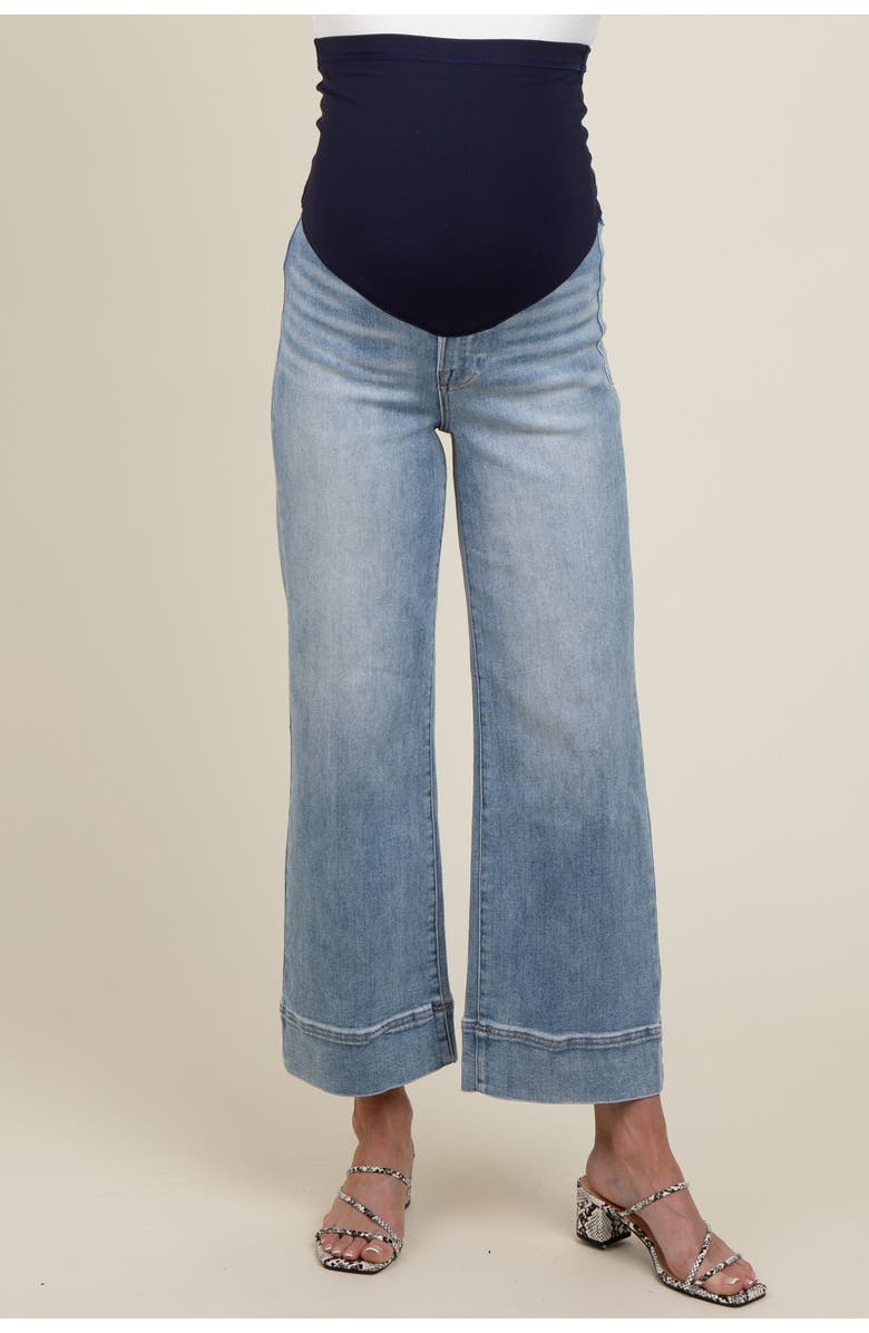 PinkBlush Cuffed Wide Leg Maternity Jeans, Alternate, color, 