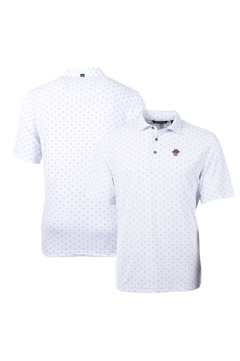 Men's Cutter & Buck White ECU Pirates Virtue Eco Pique Tile Recycled Polo, Main, color, White