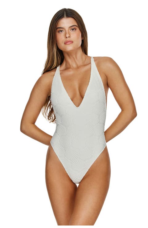 Mermaid Island Textured Deep Plunge One Piece