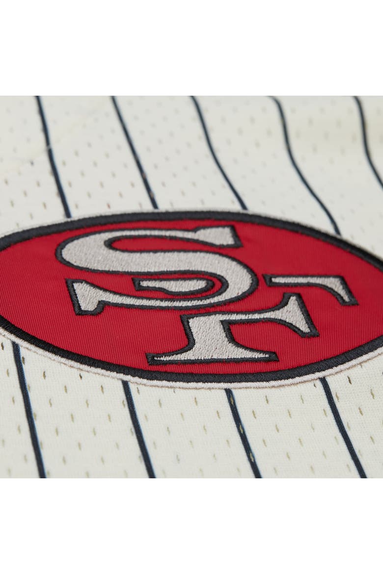 Men's Mitchell & Ness  Cream San Francisco 49ers Big & Tall Heavyweight Mesh Button-Up Fashion Jersey, Alternate, color, Cream