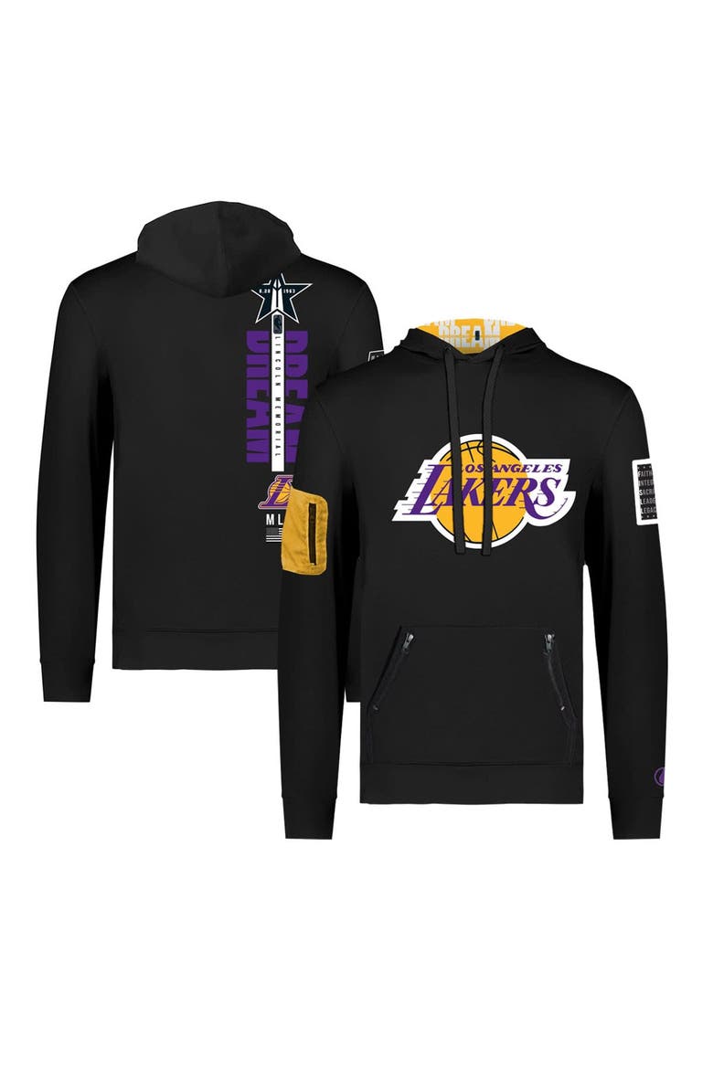 Unisex FISLL x Black History Collection  Black Los Angeles Lakers Pullover Hoodie, Main, color, Black