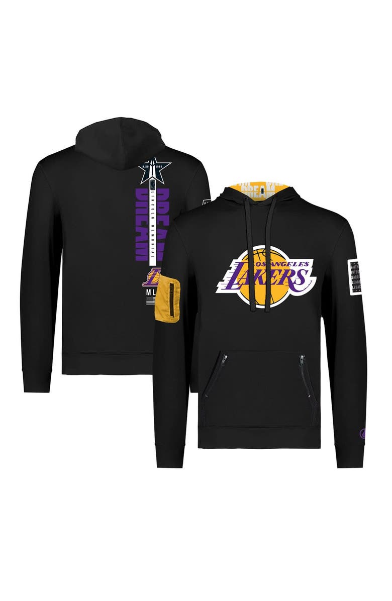 FISLL Unisex FISLL x Black History Collection Black Los Angeles Lakers Pullover Hoodie, Main, color,