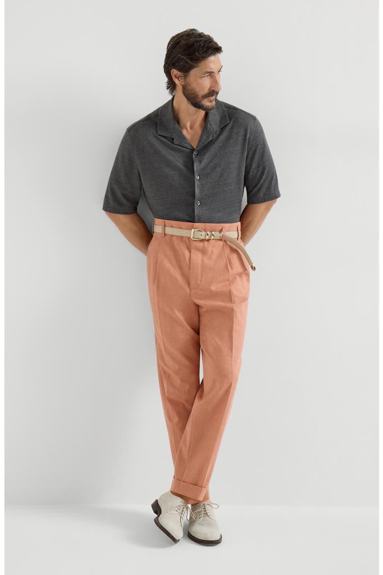 Double pleated trousers, Alternate, color, Apricot