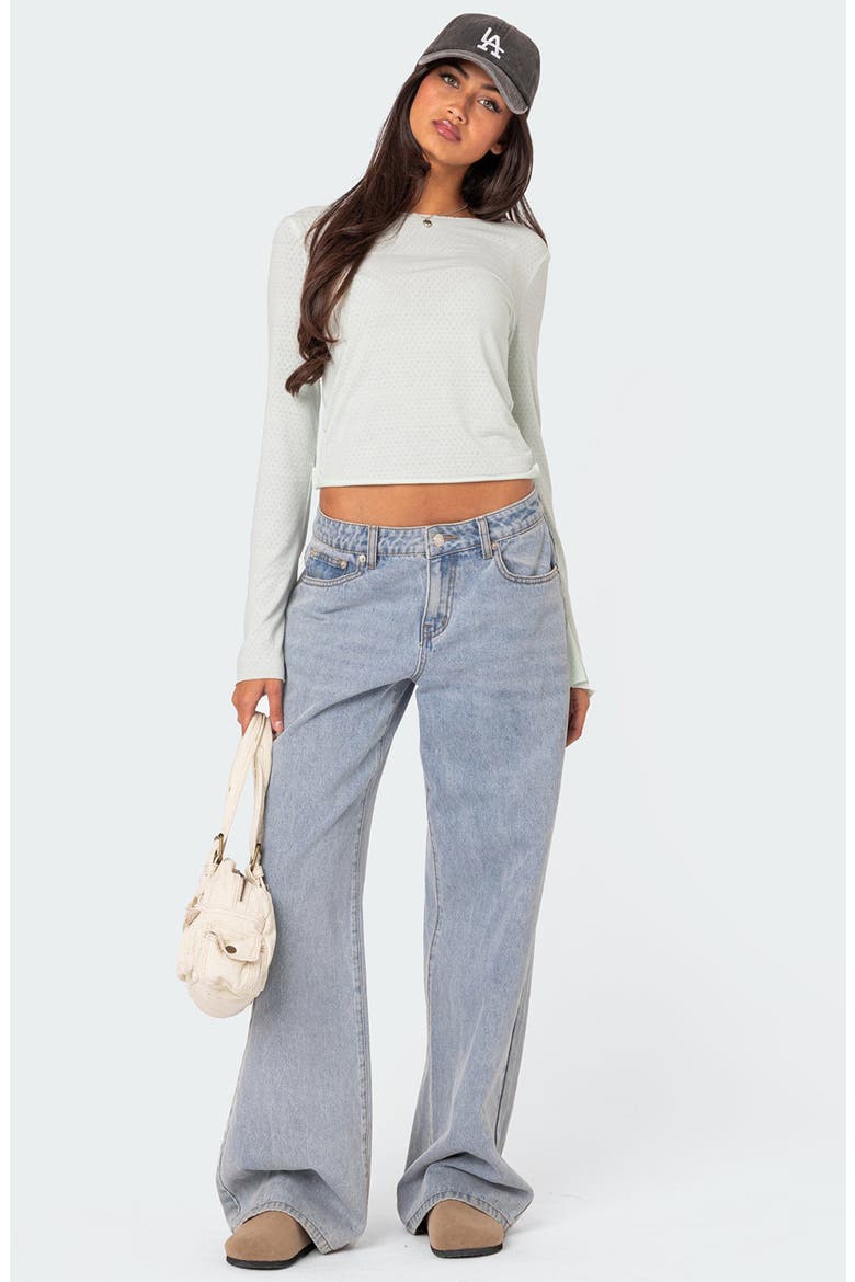 Maddison Long Sleeve Crop T-Shirt, Alternate, color, LIGHT-BLUE