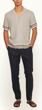 Orlebar Brown Griffon Lino Tailored Fit Smart Italian Linen Trousers