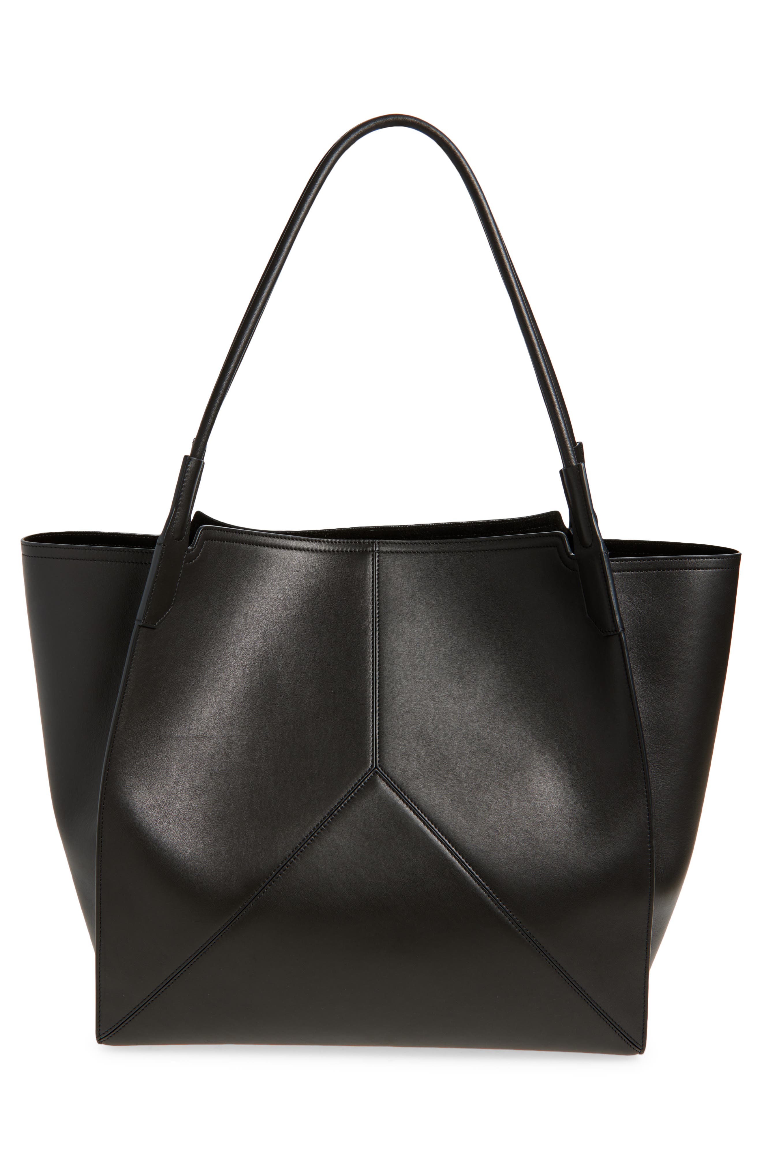 Victoria Beckham Victoria Leather Tote, Alternate, color, Black