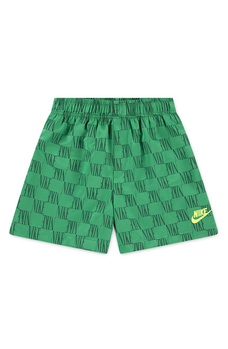 Nike Kids' Logo Check Athletic Shorts, Main, color, Stadium Green