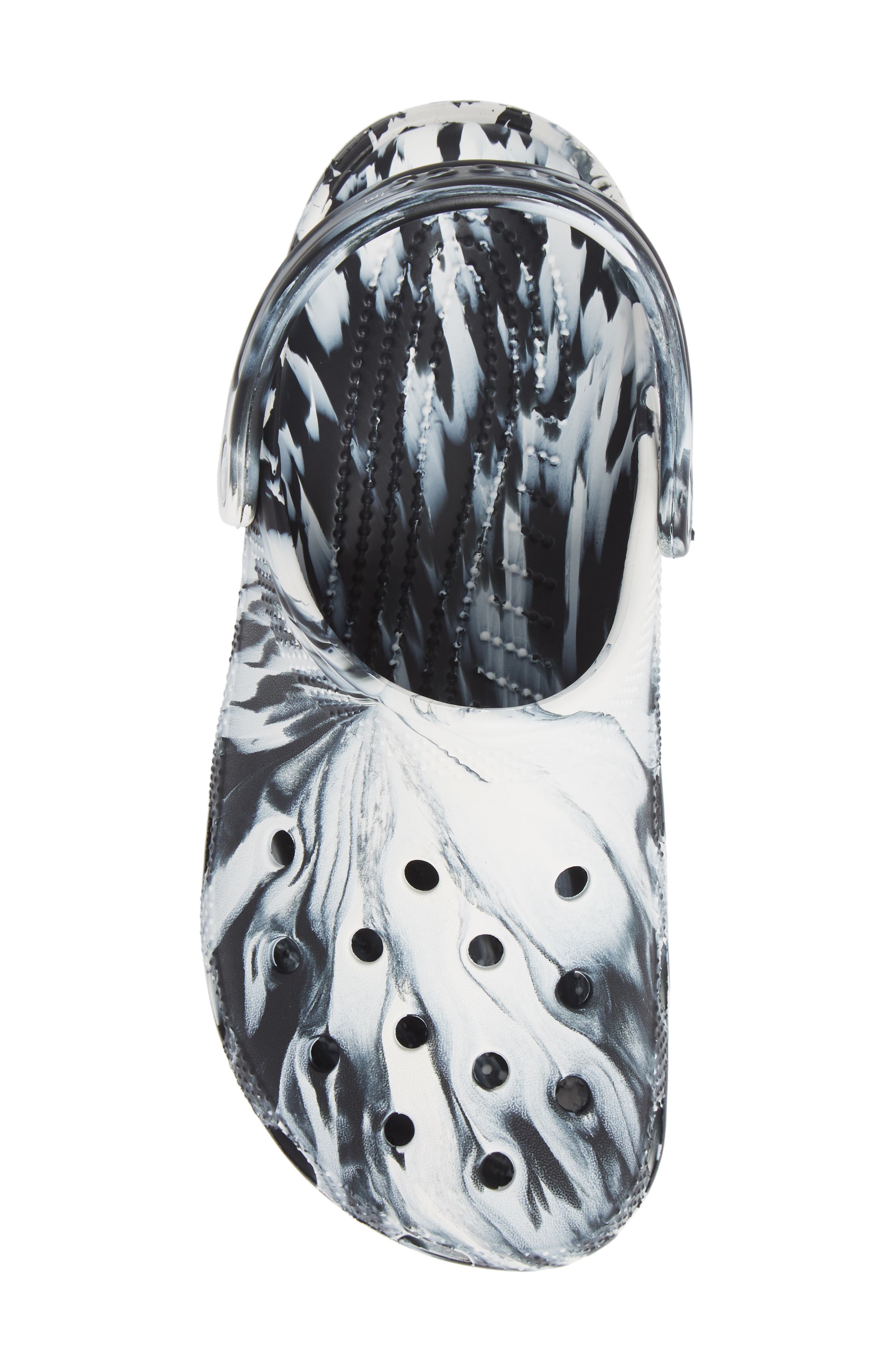 Classic Marbled Clog, Alternate, color, WHITE/ BLACK