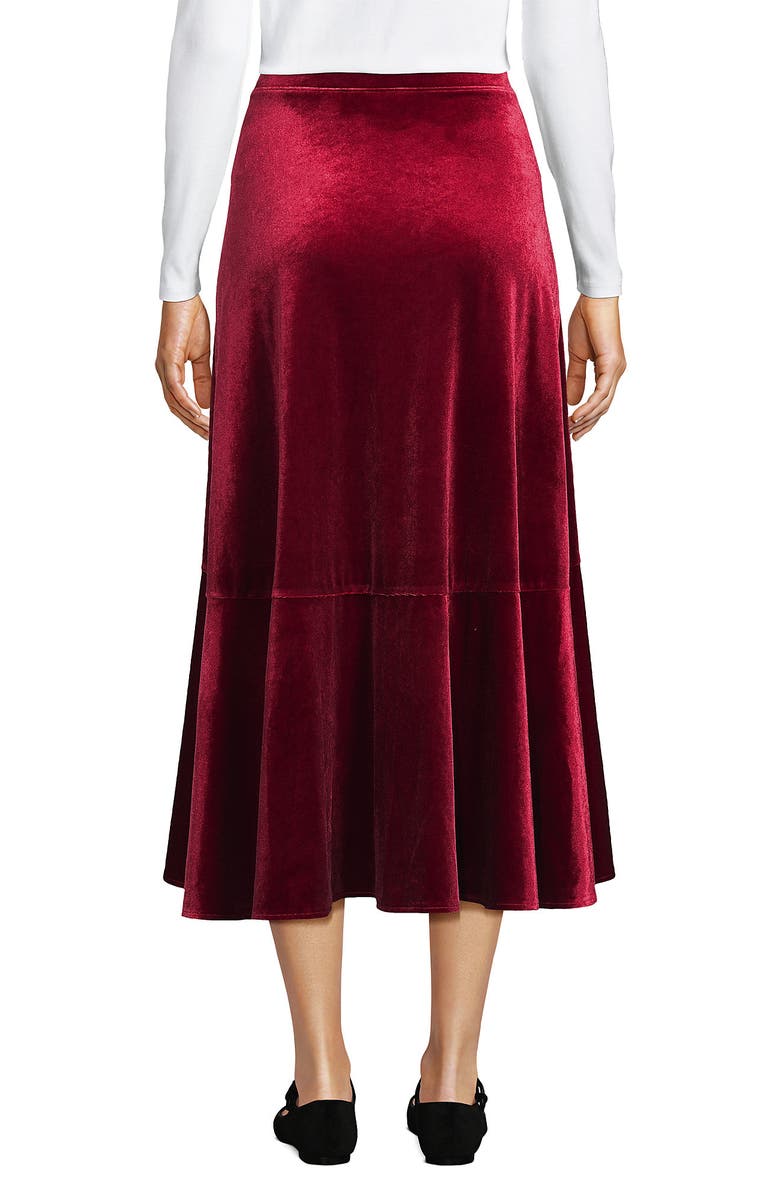 Lands' End Velvet Wrap Midi Skirt, Alternate, color, 