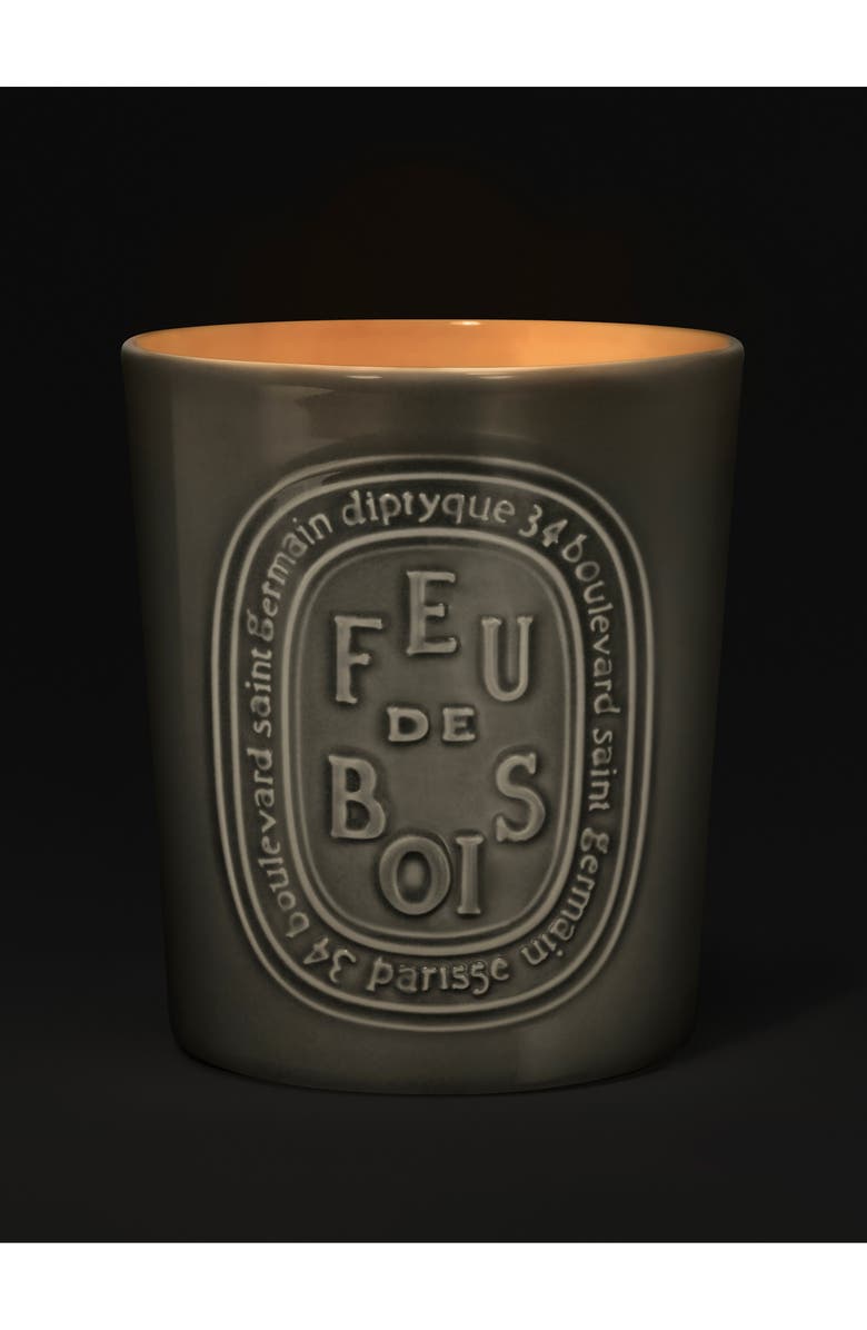 Diptyque Feu de Bois (Fire Wood) Large Scented Candle, Alternate, color, Grey Vessel
