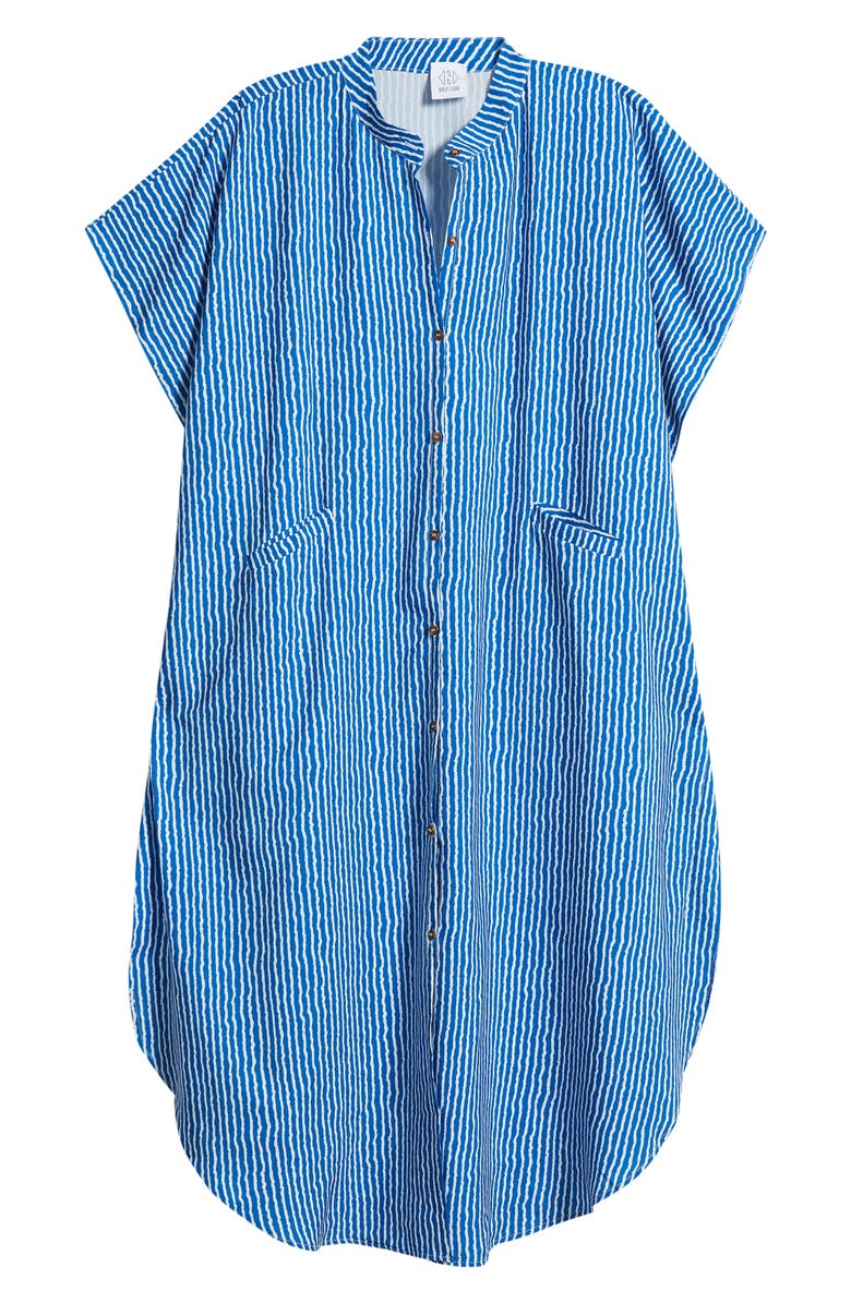 NIKKI LUND Tatjan Stripe Shirtdress, Alternate, color, Blue