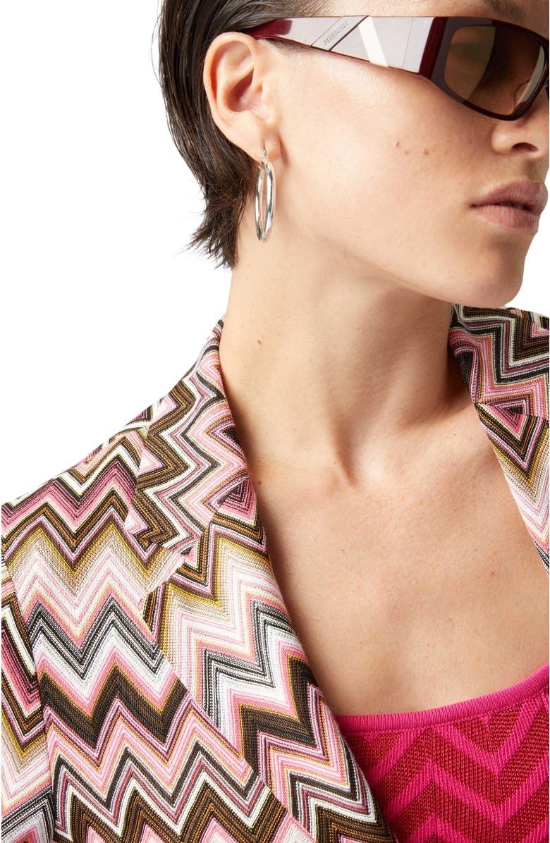 Missoni Single-breasted Blazer In Cotton And Zigzag Viscose, Alternate, color, Multicoloured