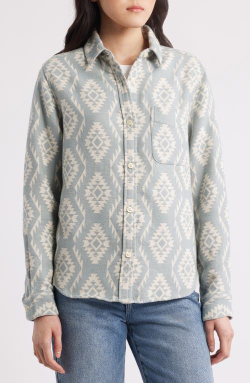 Pendleton Long Beach Cotton Chamois Button-up Shirt In Misty Blue