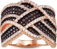 FZN Black & White Pavé Cubic Zirconia Cocktail Ring