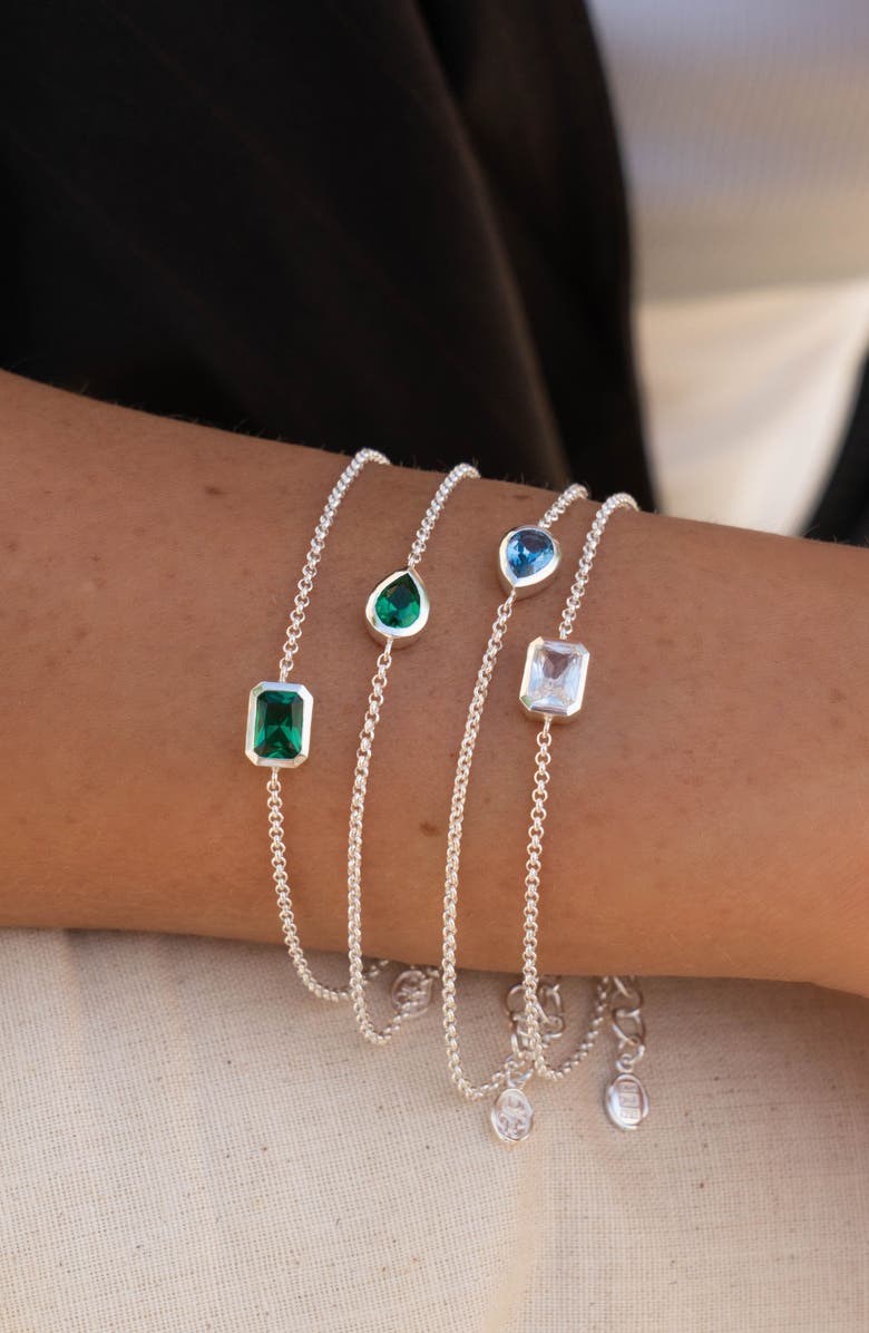 Dower & Hall White Topaz Octagon Chain Bracelet, Alternate, color, Sterling Silver