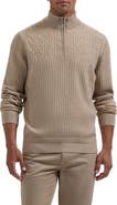 Bugatchi Cotton and Cashmere Quarter Zip Sweater