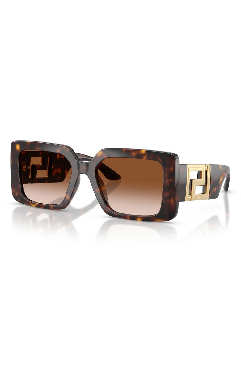 Versace 55mm Square Sunglasses, Alternate, color, Havana / Brown Gradient