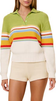 Solid & Striped The Cleo Placed Stripe Cotton Sweater