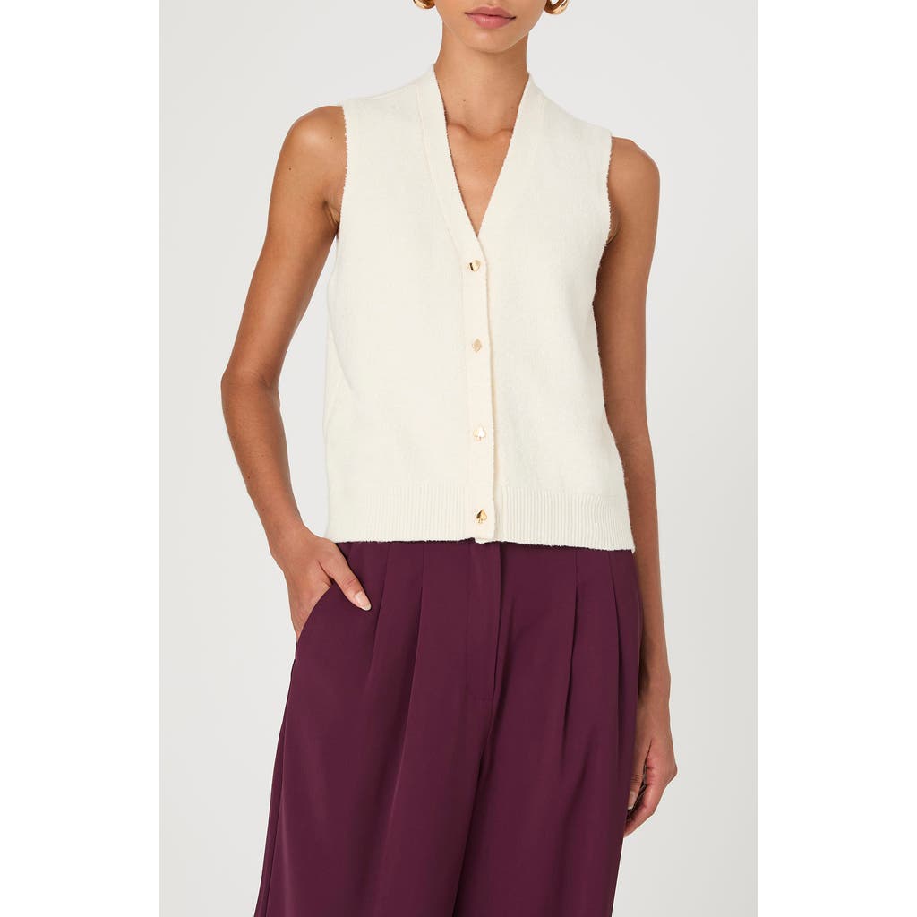 French Connection Vhari Button Down Sweater In White