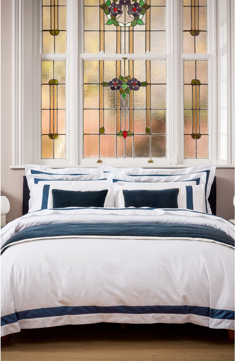 CHRISTY Balmoral Luxury Cotton Sateen Duvet Cover Sets, Alternate, color, Navy Blue