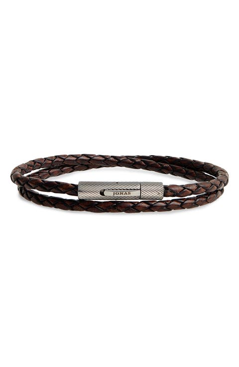 Braided Leather Wrap Bracelet