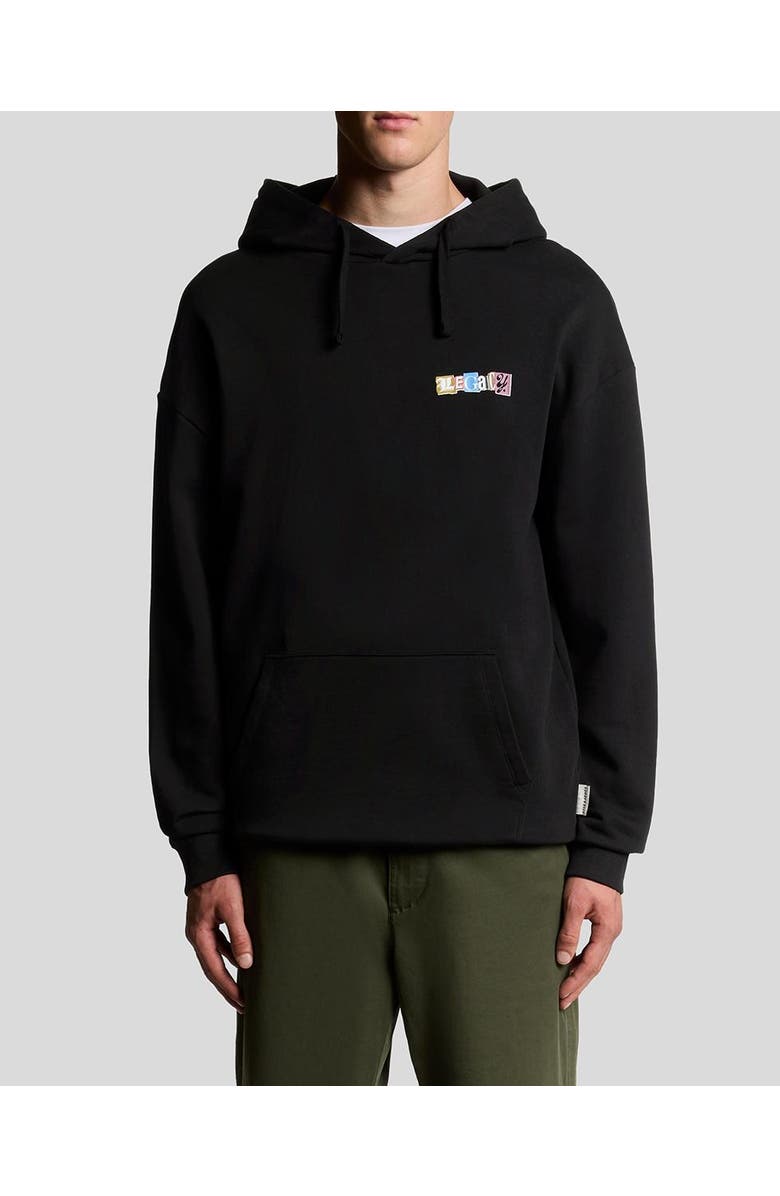 Lyle & Scott Bold Letters Long Sleeve Graphic Hoodie, Alternate, color, Jet Black